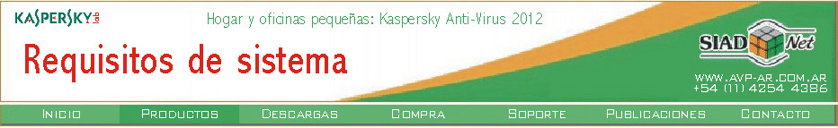 Requisitos de sistema para la mejor ejecución de Kaspersky Anti-Virus 2015.