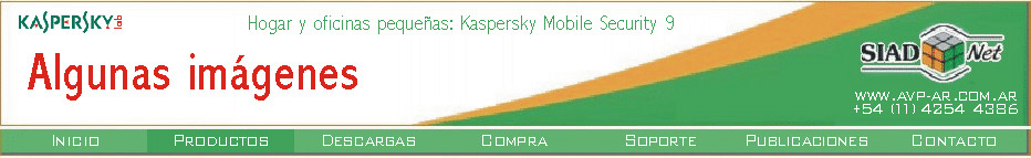 Acercamiento visual a Kaspersky Internet Security for Android.