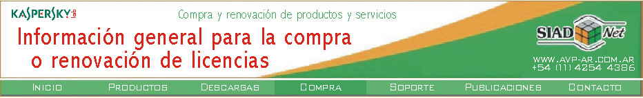 Información general para el proceso de compra o renovación de licencias de productos Kaspersky.